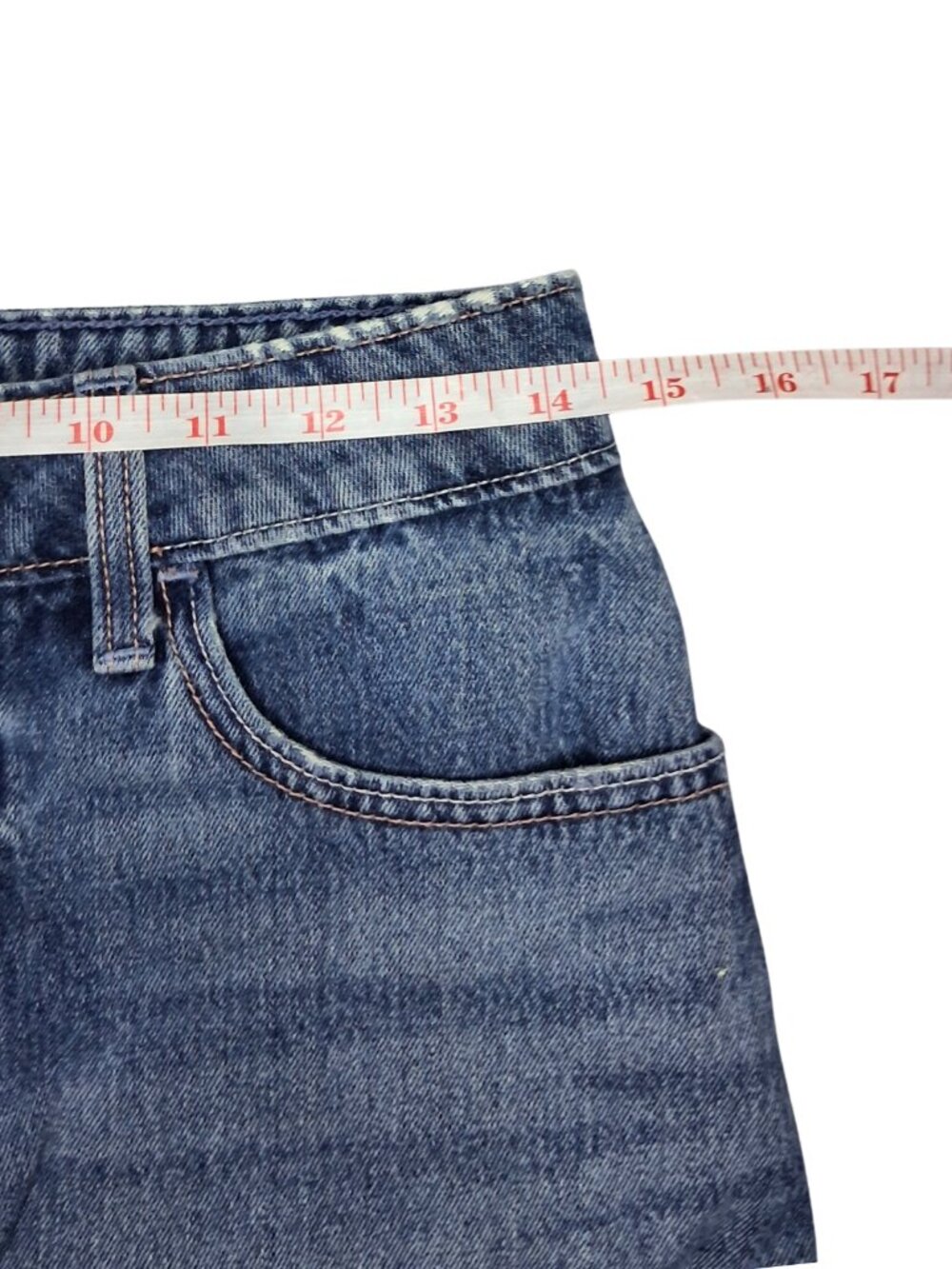 Hollister Denim Skort Women 00 Blue Jean Mini Skirt Built In Shorts Y2K Low Rise - Picture 5 of 10